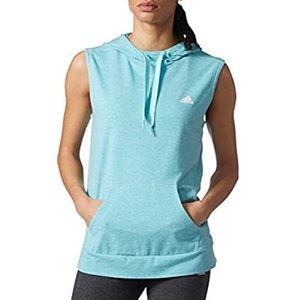 NWOT GRAY Women Adidas Hooded  Sleeveless Pullover